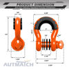 Picture of AUTMATCH D Ring Shackle 3/4" Shackles (2 Pack) 41,887Ibs Break Strength with 7/8" Screw Pin and Shackle Isolator Washers Kit for Tow Strap Winch Off Road Vehicle Recovery Orange