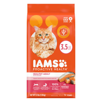 Picture of IAMS PROACTIVE HEALTH Adult Healthy Dry Cat Food with Salmon Cat Kibble, 3.5 lb. Bag