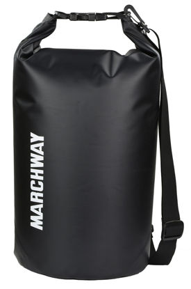 Picture of MARCHWAY Floating Waterproof Dry Bag 5L/10L/20L/30L, Roll Top Sack Keeps Gear Dry for Kayaking, Rafting, Boating, Mountaineering, Climbing, Swimming, Camping, Hiking, Beach, Fishing (Black, 30L)