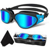 Picture of WIN.MAX Polarized Swimming Goggles Swim Goggles Anti Fog Anti UV No Leakage Clear Vision for Men Women Adults Teenagers (Blue&Black/Blue Polarized Mirrored Lens)