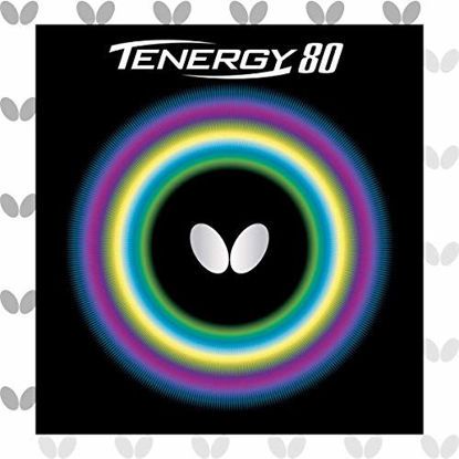 Picture of Butterfly Tenergy 80 Table Tennis Rubber Table Tennis Rubber | 1.7 mm, 1.9 mm, or 2.1 mm | Red or Black | 1 Inverted Table Tennis Rubber Sheet | Professional Table Tennis Rubber