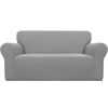 Picture of Easy-Going Stretch Oversized Loveseat Slipcover 1-Piece Sofa Cover Furniture Protector Couch Soft with Elastic Bottom for Kids Polyester Spandex Jacquard Fabric Small Checks Light Gray