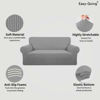 Picture of Easy-Going Stretch Oversized Loveseat Slipcover 1-Piece Sofa Cover Furniture Protector Couch Soft with Elastic Bottom for Kids Polyester Spandex Jacquard Fabric Small Checks Light Gray