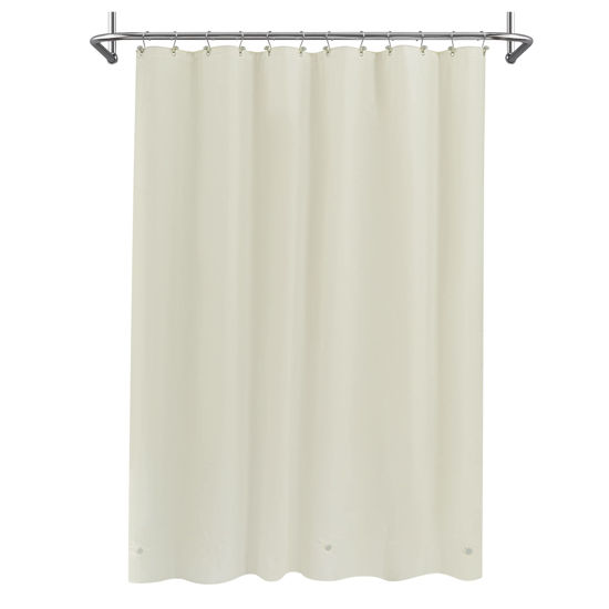 Picture of Mrs Awesome Beige Shower Curtain Liner with 3 Magnets,72x72 4G PEVA Lightweight & Waterproof Plastic Shower Curtain for Bathroom, 72 x 72, Beige