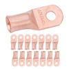 Picture of SELTERM 15pcs 2/0 AWG 5/16" Stud - UL Heavy Duty Battery Terminal Connectors, Bare Copper Battery Cable Lugs, 00 Gauge Wire Connectors, Electrical Battery Cable Ends, Ring Terminals Copper Lugs