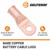 Picture of SELTERM 15pcs 2/0 AWG 5/16" Stud - UL Heavy Duty Battery Terminal Connectors, Bare Copper Battery Cable Lugs, 00 Gauge Wire Connectors, Electrical Battery Cable Ends, Ring Terminals Copper Lugs