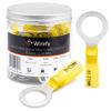 Picture of Wirefy 90 PCS Heat Shrink Ring Terminals 1/2" - Marine Grade Ring Connectors - Eyelet Wire Connectors - Large Ring Terminals - Yellow 10-12 AWG