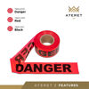 Picture of ATERET Premium Red Danger Tape 2-Pack 3 inch x 1000 feet, Hazard Safety Tape, Construction Tape for Danger/Hazardous Area, Ideal Use for Halloween Decorations, Holiday, Party, Yard, Garden, Work-Site