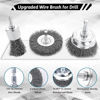 Picture of Wire Brush for Drill Set 21 Pcs, Abrasive Wire Wheel for Drill 1/4 Inch Hex Shank, Wire Cup Brush for Drill, Drill Wire Brush Coarse Crimped Carbon Steel, Wire Brush Drill Attachments by Double Elite