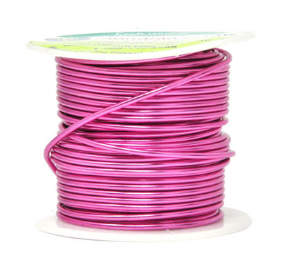 Picture of Mandala Crafts Anodized Aluminum Wire for Sculpting, Armature, Jewelry Making, Gem Metal Wrap, Garden, Colored and Soft, 1 Roll(14 Gauge, Hot Pink)