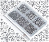 Picture of Bymitel 5000 Pieces 6 Mixed Sizes Glue Fix on Glass Rhinestones Round Crystal Gems Flatback for DIY Jewelry Making with one Picking Pen(6-Sizes 5000PCS, Labrdor)