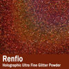 Picture of Renfio Holographic Ultra Fine Glitter Powder Metallic Resin Glitter 1.75 Oz (50g) PET Flakes Crafts Sequins 1/128" 0.008" 0.2mm Epoxy Chips Flakes for Tumblers Slime - Laser Orange