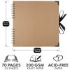 Picture of Bstorify 10 x 10 Inches Scrapbook Album For 4 x 6, 8 x 10 Pictures, 70 Pages Brown Thick 200gsm Kraft Paper Corner Protectors, Ribbon Closure - Ideal for Your Scrapbooking, Art & Craft Projects