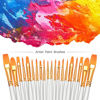 Picture of BOSOBO Paint Brushes Set, 4 Pack 40 Pcs Round Pointed Tip Paintbrushes Nylon Hair Artist Acrylic Paint Brushes for Acrylic Oil Watercolor, Face Nail Art, Miniature Detailing & Rock Painting, White