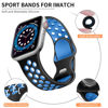 Picture of Lerobo Bands Compatible with Apple Watch Band 45mm 42mm 44mm 49mm Women Men,Durable Breathable Sport Soft Silicone Replacement Compatible for Apple Watch SE iWatch Series 8/7/6/5/4/3/2/1,Black/Blue