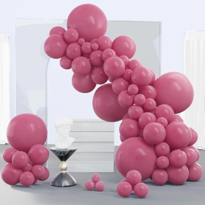 Picture of PartyWoo Retro Mauve Balloons, 140 pcs Opera Mauve Balloons Different Sizes Pack of 18 Inch 12 Inch 10 Inch 5 Inch for Balloon Garland, Birthday Decorations, Party Decorations, Baby Shower Decorations