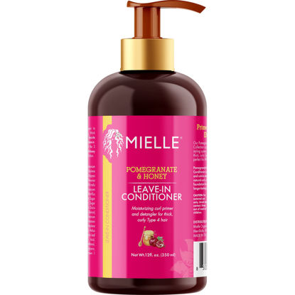 Picture of Mielle Organics Pomegranate & Honey Leave-In Conditioner, Moisturizing Curl Primer and Detangler, Repair Damage and Prevent Frizz, Treatment For Thick Curly Hair Type 4 Hair, 12-Fluid Ounces