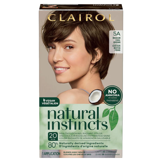 Picture of Clairol Natural Instincts Demi-Permanent Hair Dye, 5A Medium Cool Brown Hair Color, Pack of 1