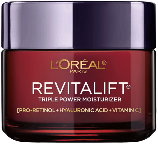 Picture of L'Oreal Paris Revitalift Triple Power Anti-Aging Face Moisturizer, Pro Retinol, Hyaluronic Acid & Vitamin C, Reduce Wrinkles 2.55 Oz