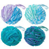 Picture of AmazerBath Loofah Sponge 60g/Piece, Exfoliating Bath Sponge Body Scrubber - Loofa Set of 4 Flower Color (Green-Purple)