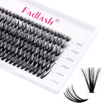 Picture of Lash Clusters Extensions 40D Individual Cluster Lashes Mixed Tray Black Mink DIY Eyelash Extensions and Under Eyelashes Professional Makeup (40D-0.07-D, 8-15mm)