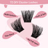 Picture of Cluster Lashes 72 Pcs Lash Clusters DIY Eyelash Extension Individual Lashes Into You-02 D-8-16 mix Thin Band Easy to Apply at home Lashes