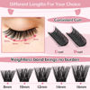 Picture of Cluster Lashes 72 Pcs Lash Clusters DIY Eyelash Extension Individual Lashes Into You-02 D-8-16 mix Thin Band Easy to Apply at home Lashes