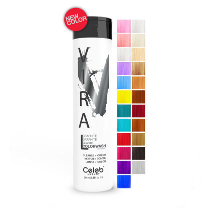 Picture of Celeb Luxury Viral Pastel Graphite Colorwash, Color Depositing Shampoo with Bondfix Bond Rebuilder, Semi Permanent Hair Colour, Vegan Hair Dye, Maintains and Refreshes Metallic Silver Hair Color