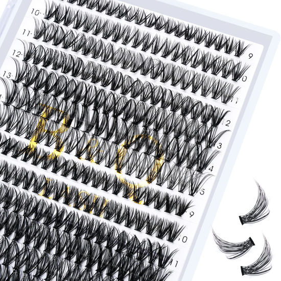 Picture of Lash Clusters 30D+40D-C-9-16MIX Individual Lashes 280 Clusters Manga Lashes False Eyelash B&Q Lash Clusters Extensions Individual Lashes Cluster DIY Eyelash Extensions at Home (30D+40D,C-9-16MIX)