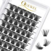 Picture of QUEWEL Cluster Lashes 72 Pcs Wide Stem Individual Lashes C/D Curl 8-18mm Length DIY Eyelash Extension False Eyelashes Natural&Mega Styles Soft for Personal Makeup Use at Home (Mega-D-18)