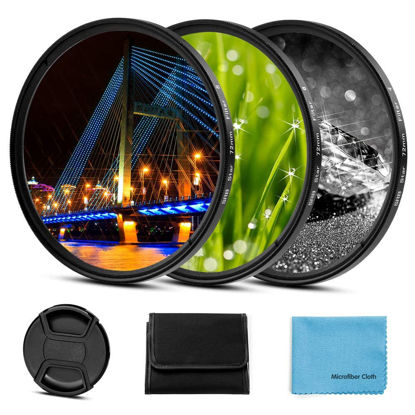 Picture of Sedremm Compatible with 62mm Star Filter 3 Pieces Starburst Lens Filter Canon Nikon Sony Olympus Pentax Tarmon Sigma and Other DSLR Cameras 4 Points 6 Points 8 Points