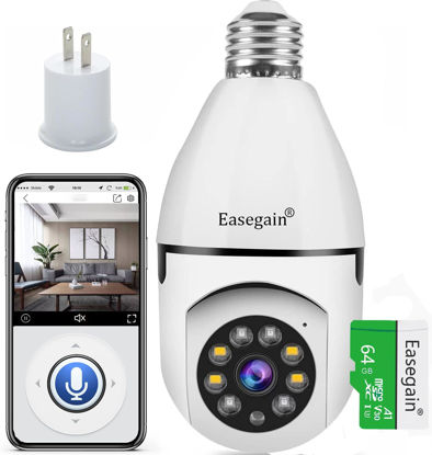 Picture of Light Bulb Camera,360° Light Bulb Security Camera,2.4GHz Smart Wireless WiFi 1080P HD Security Camera for Indoor- Outdoor with Motion Detection and Alarm Night Vision