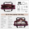 Picture of LOVEVOOK Laptop Bag for Women 15.6 Inch Laptop Tote Work Bag Professional Leather Computer Briefcase Waterproof Handbag Shoulder Bag Large Capacity Business Teacher Office Bag Crossbody Purse