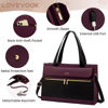 Picture of LOVEVOOK Laptop Bag for Women 15.6 Inch Laptop Tote Work Bag Professional Leather Computer Briefcase Waterproof Handbag Shoulder Bag Large Capacity Business Teacher Office Bag Crossbody Purse