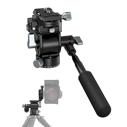 Picture of SmallRig Video Head for Vertical/Horizontal Shooting, Tripod Pan Tilt Fluid Head with Telescopic Handle and Switchable QR Plate for Arca, Max Load 5kg / 11Ibs for Camcorder, Mirrorless, DSLR - 4104