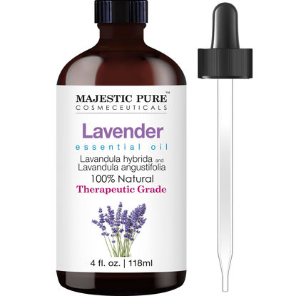 Picture of MAJESTIC PURE Lavender Essential Oil with Therapeutic Grade, for Aromatherapy, Massage and Topical uses, 4 fl oz