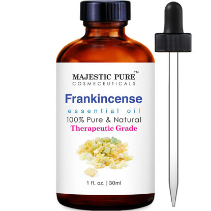 Picture of MAJESTIC PURE Frankincense Essential Oil, Therapeutic Grade, Pure and Natural, for Aromatherapy, Massage, Topical & Household Uses, 1 fl oz