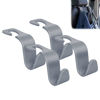 Picture of Amooca Car Seat Headrest Hook 4 Pack Hanger Universal Vehicle Car Storage Organizer for Handbag Purse Coat S Type Grey