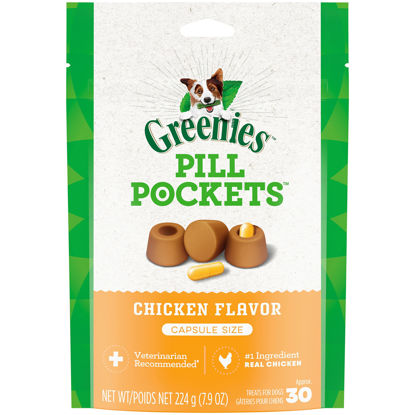 Picture of GREENIES PILL POCKETS Treats for Dogs Chicken Flavor - Capsule Size 7.9 oz. 30 Treats