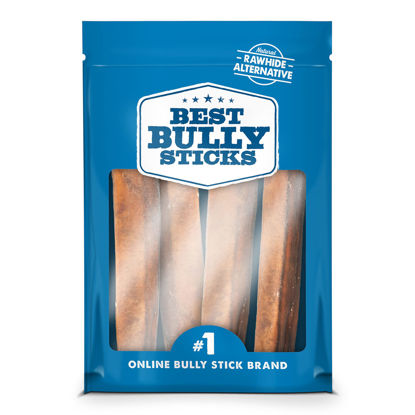 Picture of Best Bully Sticks All-Natural Premium 6 Inch Jumbo Bully Sticks for Large Dogs - USA Baked & Packed - 100% Grass-Fed Beef - Single Ingredient Grain & Rawhide Free Dog Chews - 4 Pack