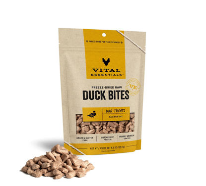 Picture of Vital Essentials Freeze Dried Dog Treats, Duck Nibs 5.5 oz