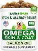 Picture of Bark&Spark Omega 3 for Dogs - 180 Fish Oil Treats for Dog Shedding, Skin Allergy, Itch Relief, Hot Spots Treatment - Joint Health - Skin and Coat Supplement - EPA & DHA Fatty Acids - Salmon Oil