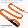 Picture of Joytale Double-Sided Reflective Dog Leash, 6 FT/5 FT/4 FT, Padded Handle Nylon Dogs Leashes for Medium & Large Dogs Walking, Orange, 5FT