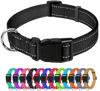 Picture of TagME Reflective Nylon Dog Collars, Adjustable Classic Dog Collar with Quick Release Buckle for Extra Large Dogs, Black, 1¼" Width