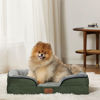 Picture of Bedsure Small Orthopedic Dog Bed, Bolster Dog Beds for Small Dogs - Foam Sofa with Removable Washable Cover, Waterproof Lining and Nonskid Bottom Couch, Dark Green