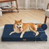 Picture of Bedsure Large Dog Bed for Large Dogs - Big Orthopedic Waterproof Dog Beds with Removable Washable Cover, Egg Crate Foam Pet Bed Mat, Suitable for Dogs Up to 65 lbs, Navy