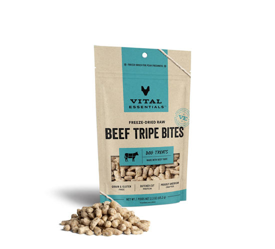 Picture of Vital Essentials Freeze Dried Dog Treats, Raw Beef Tripe Treats for Dogs 2.3 oz