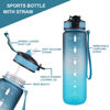 Picture of EYQ 32 oz Water Bottle with Time Marker, Carry Strap, Leak-Proof Tritan BPA-Free, Ensure You Drink Enough Water for Fitness, Gym, Camping, Outdoor Sports