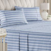 Picture of Striped Bed Sheets - Pin Striped Sheets - Blue and White Sheets - White and Blue Striped Sheets - Full Striped Sheets - Hotel Luxury Bed Sheets - Deep Pockets - Breathable & Cooling Sheets