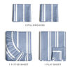 Picture of Striped Bed Sheets - Pin Striped Sheets - Blue and White Sheets - White and Blue Striped Sheets - Full Striped Sheets - Hotel Luxury Bed Sheets - Deep Pockets - Breathable & Cooling Sheets